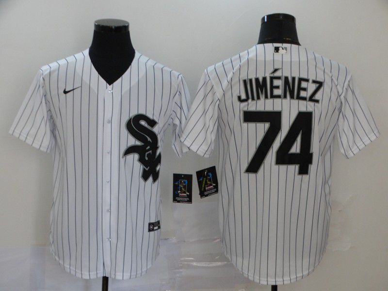 Men Chicago White Sox #74 Jimenez White Game Nike MLB Jerseys